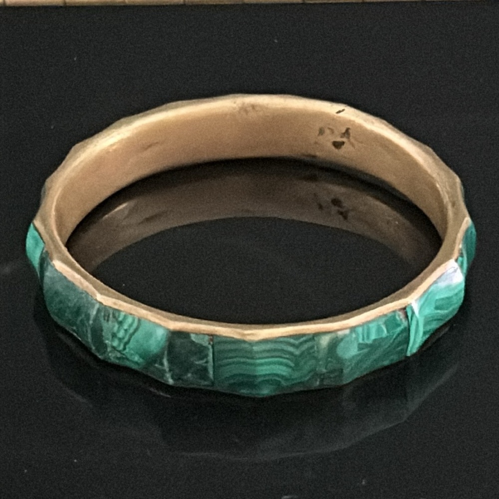 Vintage Malachite Bangle - Picture 2 of 7
